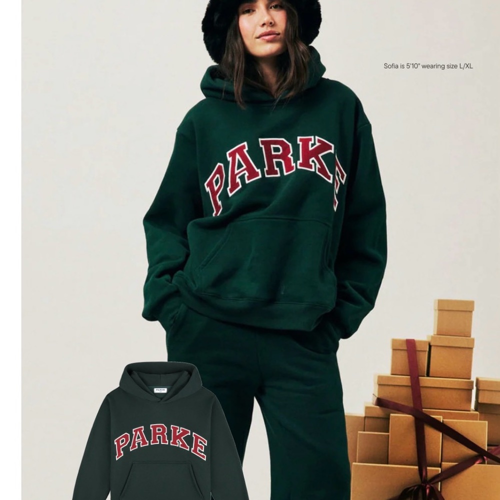 New Holiday PARKE Green Hoodie Sweatshirt with tags